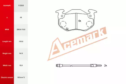 Комплект тормозных колодок ACEMARK 112522