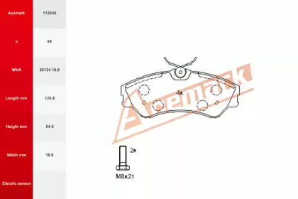 Комплект тормозных колодок ACEMARK 112545