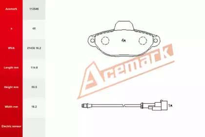 Комплект тормозных колодок ACEMARK 112546