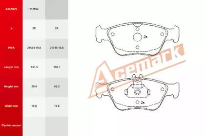 Комплект тормозных колодок ACEMARK 112592