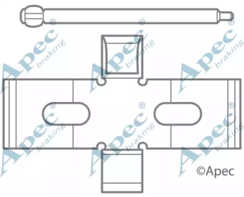 Комплектующие, тормозные колодки APEC braking KIT1031