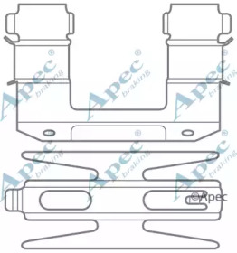 Комплектующие, тормозные колодки APEC braking KIT1032