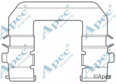 Комплектующие, тормозные колодки APEC braking KIT1038