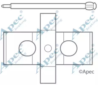 Комплектующие, тормозные колодки APEC braking KIT1042