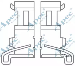 Комплектующие, тормозные колодки APEC braking KIT1048