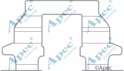 Комплектующие, тормозные колодки APEC braking KIT1060