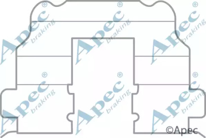 Комплектующие, тормозные колодки APEC braking KIT1086