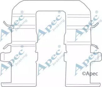 Комплектующие, тормозные колодки APEC braking KIT1111