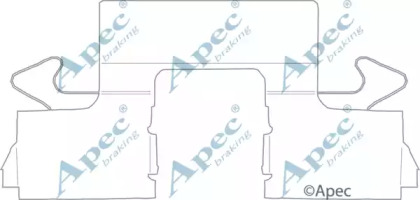 Комплектующие, тормозные колодки APEC braking KIT1153