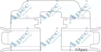 Комплектующие, тормозные колодки APEC braking KIT1157