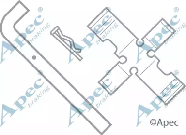 Комплектующие, тормозные колодки APEC braking KIT287