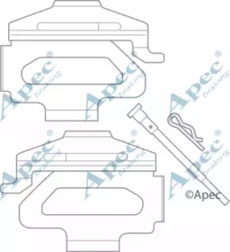 Комплектующие, тормозные колодки APEC braking KIT572