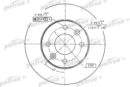 Тормозной диск PATRON PBD1016