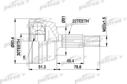 Шарнирный комплект PATRON PCV1004