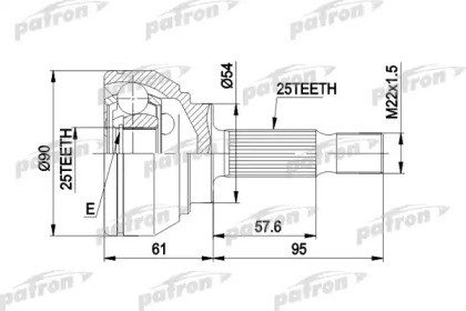 Шарнирный комплект, приводной вал PATRON PCV1006