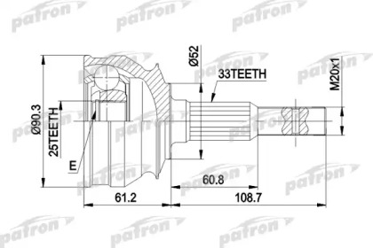 Шарнирный комплект PATRON PCV1008