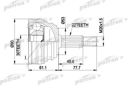 Шарнирный комплект PATRON PCV1009