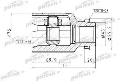 Шарнирный комплект PATRON PCV1011