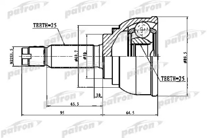 Шарнирный комплект PATRON PCV1012