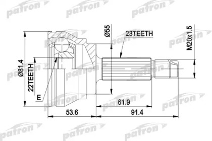 Шарнирный комплект PATRON PCV1014