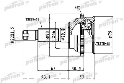 Шарнирный комплект PATRON PCV1016