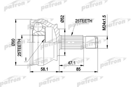 Шарнирный комплект PATRON PCV1032