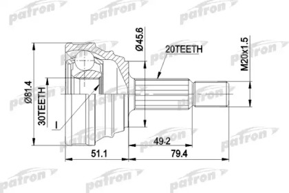 Шарнирный комплект PATRON PCV1034