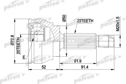 Шарнирный комплект PATRON PCV1037