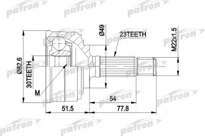 Шарнирный комплект PATRON PCV1044