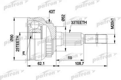 Шарнирный комплект PATRON PCV1052