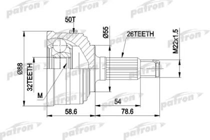 Шарнирный комплект PATRON PCV1053