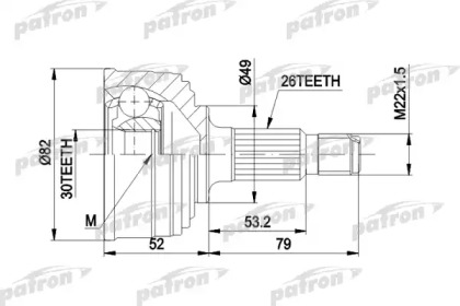 Шарнирный комплект PATRON PCV1054