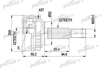 Шарнирный комплект PATRON PCV1057