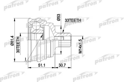 Шарнирный комплект PATRON PCV1066