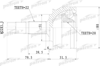 Шарнирный комплект PATRON PCV1073