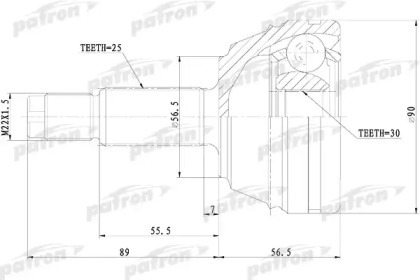 Шарнирный комплект PATRON PCV1074