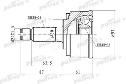 Шарнирный комплект PATRON PCV1076