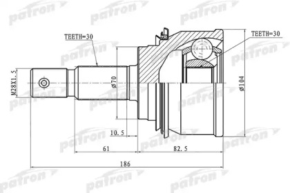 Шарнирный комплект PATRON PCV1079