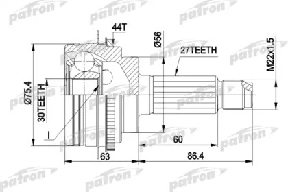 Шарнирный комплект PATRON PCV1084