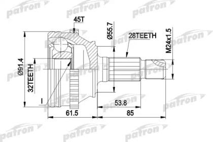 Шарнирный комплект PATRON PCV1090