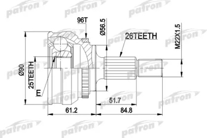 Шарнирный комплект PATRON PCV1127