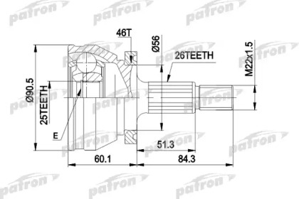 Шарнирный комплект PATRON PCV1167