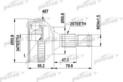 Шарнирный комплект PATRON PCV1176