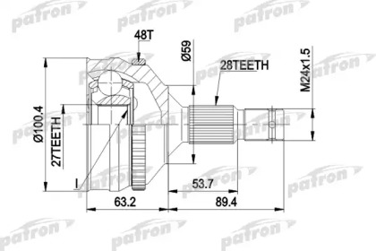 Шарнирный комплект PATRON PCV1180