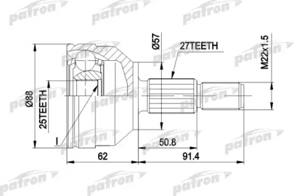 Шарнирный комплект PATRON PCV1202