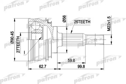 Шарнирный комплект PATRON PCV1207