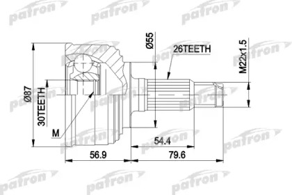 Шарнирный комплект PATRON PCV1255