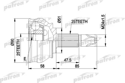 Шарнирный комплект PATRON PCV1258