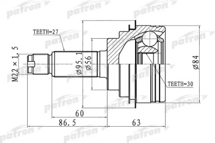 Шарнирный комплект PATRON PCV1260