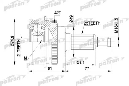 Шарнирный комплект PATRON PCV1266